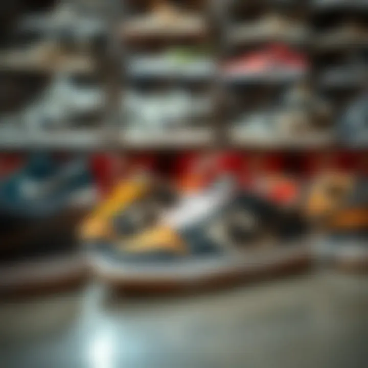 Diverse styles of Nike SB shoes displayed