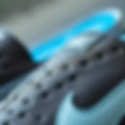 Close-up of Nike SB slides showcasing material texture