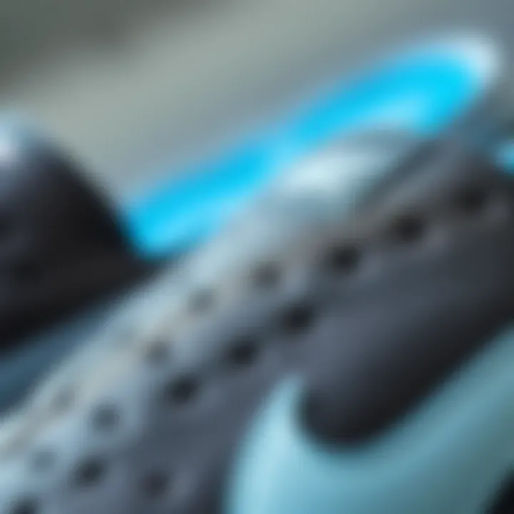 Material Texture of Nike SB Slides Close-up of Nike SB slides showcasing material texture