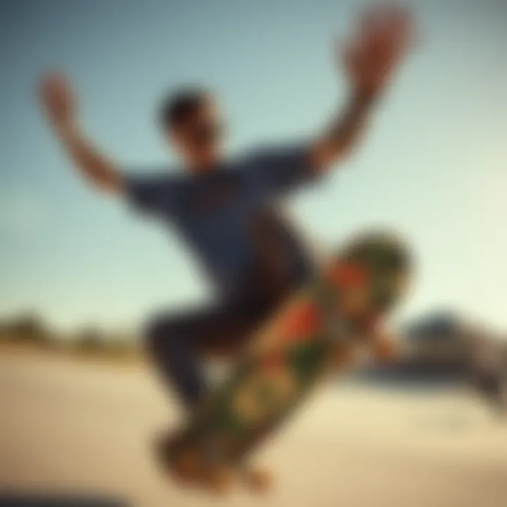 Skateboarding with Oakley Breadbox Sunglasses Skateboarder wearing Oakley Breadbox sunglasses while performing a trick.