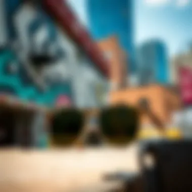 Oakley Holbrook sunglasses displayed against a trendy urban backdrop
