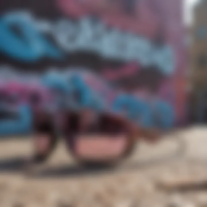 Oakley Ridgeline Prizm sunglasses displayed against a graffiti backdrop