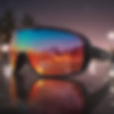 Close-up of Oakley Ridgeline Prizm lenses reflecting vibrant colors