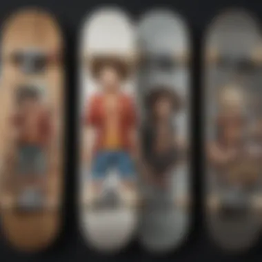 A comparison of different One Piece skateboard models highlighting their features