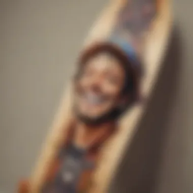 A close-up of a One Piece skateboard showcasing its unique design and craftsmanship