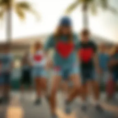 Community Engagement in Skate Culture with PacSun Heart Shorts Community engagement around PacSun heart shorts in skate culture