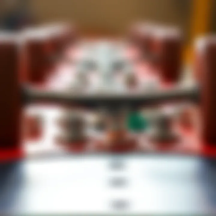 A close-up view of various types of pivot cups for penny boards.