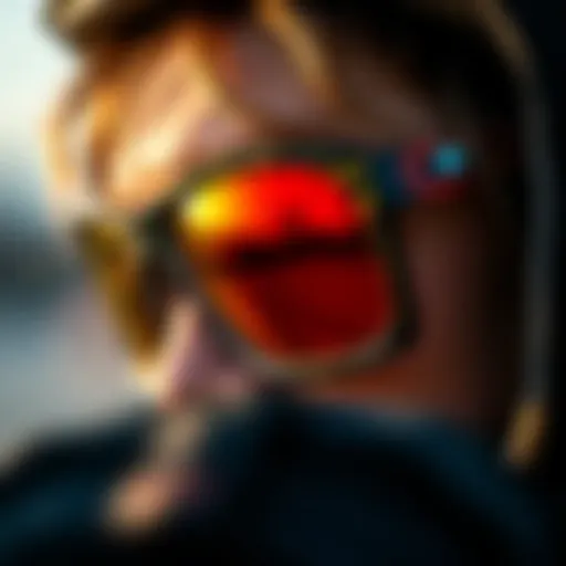Close-up of Pit Vipers sunglasses showcasing unique design elements