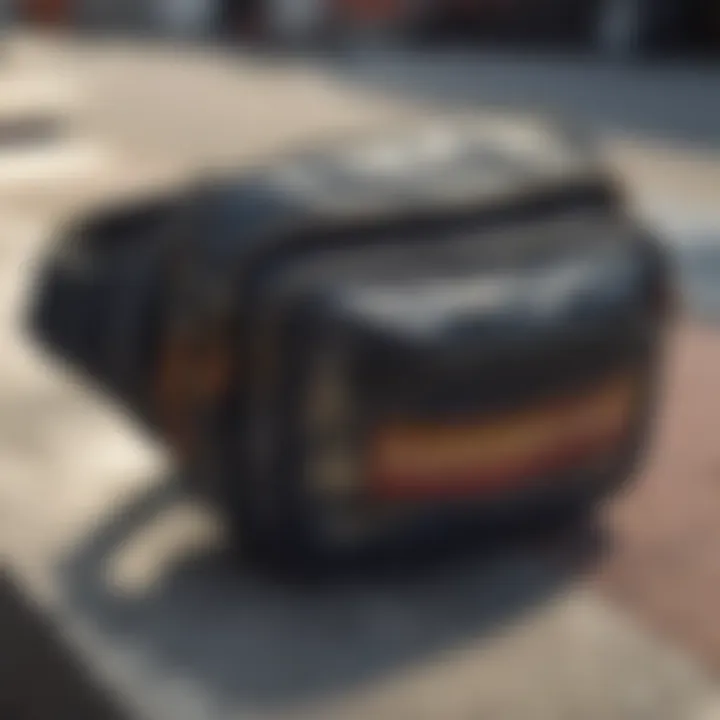 Close-up of fanny pack materials and textures