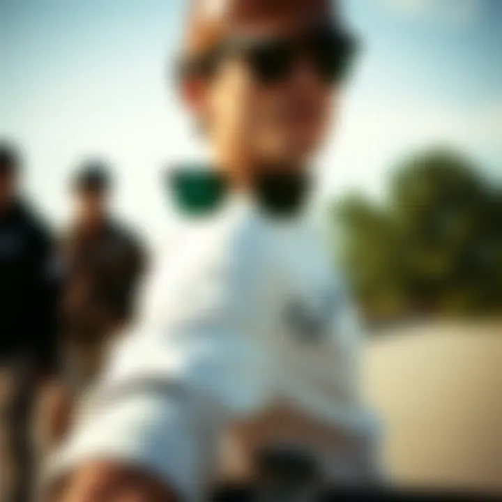 Ray-Ban Nomad Legend Gold sunglasses featured in a lifestyle scene