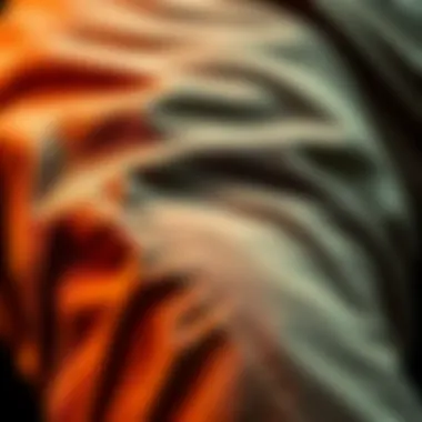 Close up of rep pants showcasing the unique fabric and stitching details