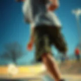 Rothco BDU combat shorts in action at a skate park