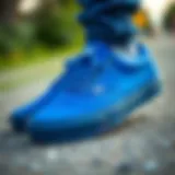 Royal blue Vans showcasing sleek design