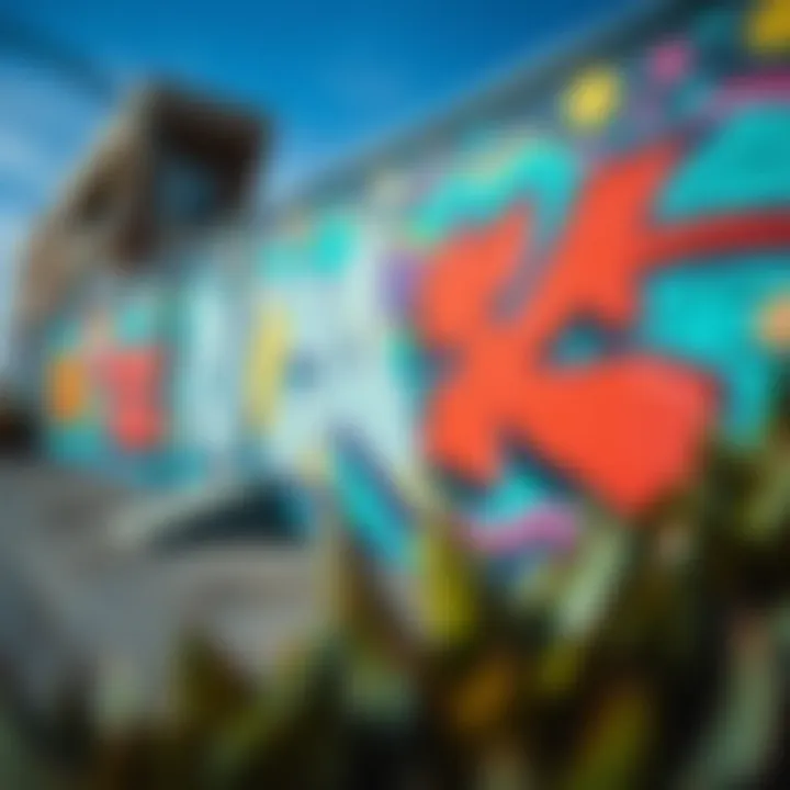 A vibrant street art mural reflecting RVCA's cultural influence