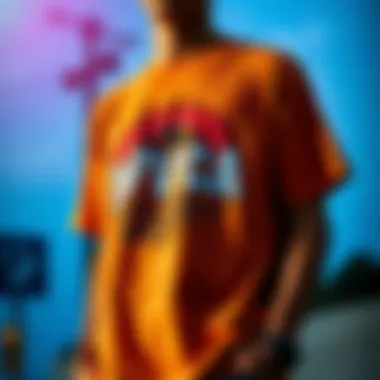 Vibrant Graphic Design of RVCA Tee RVCA tee showcasing vibrant graphic design