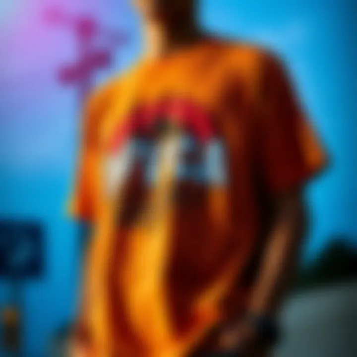 Vibrant Graphic Design of RVCA Tee RVCA tee showcasing vibrant graphic design