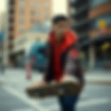 Stylish skater wearing silver Converse in urban setting