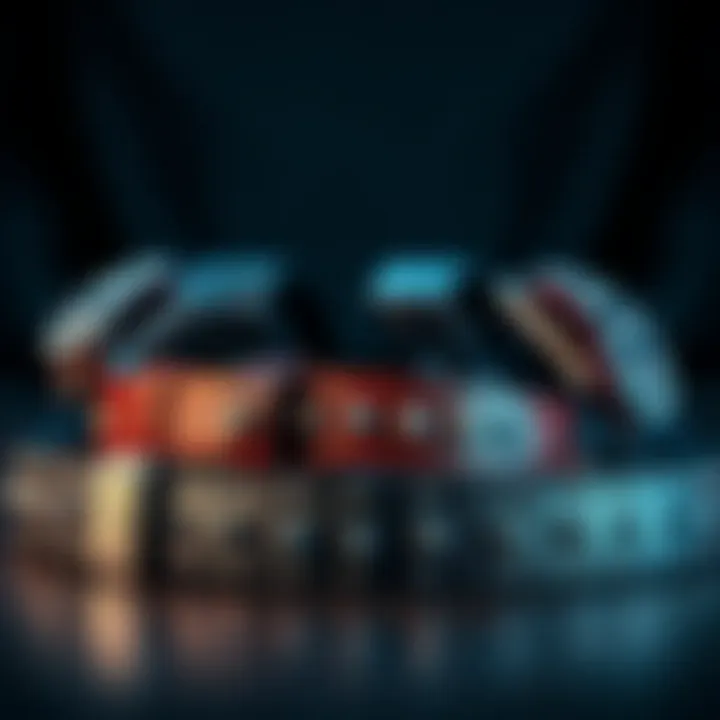 A visually striking arrangement of silver studded belts with various styling options