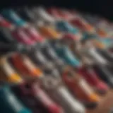 A vibrant display of various skate shoe brands showcasing their unique designs and colors.