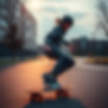 A skateboarder wearing plus size skate pads in action