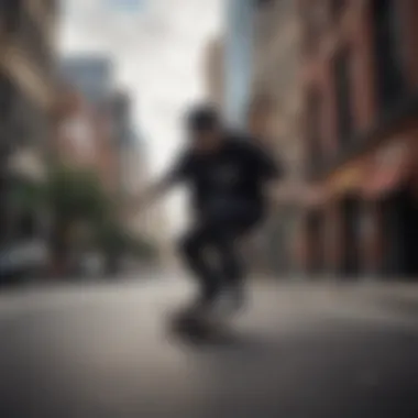 A skateboarder performing tricks while wearing black slip-on Vans, highlighting their performance.