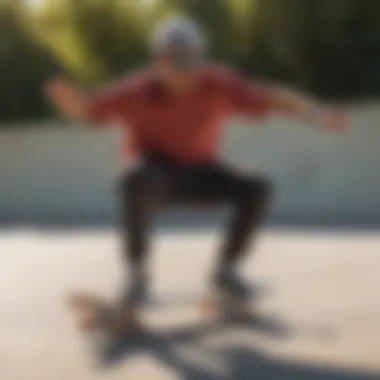 Skateboarder wearing Oakley Ridgeline Prizm sunglasses while performing a trick