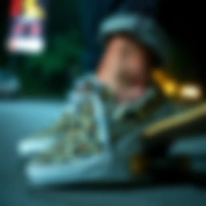 Skateboarder wearing Vans animal print slip-ons