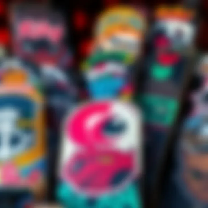 Artistry in Skateboard Decks A collection of skateboard decks featuring brand artwork and designs