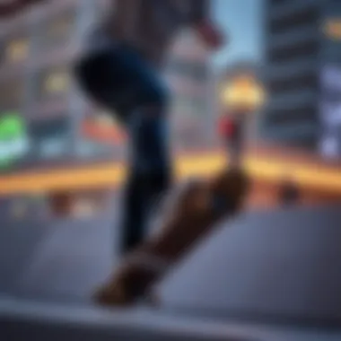 Skate Style in Action: Taper Ripped Jeans Skateboarder performing a trick while wearing taper ripped jeans