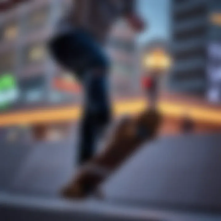 Skate Style in Action: Taper Ripped Jeans Skateboarder performing a trick while wearing taper ripped jeans