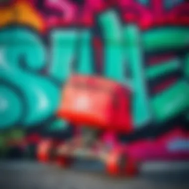 Vibrant Skater Purse Against Graffiti Dynamic skater purse showcased against vibrant graffiti background