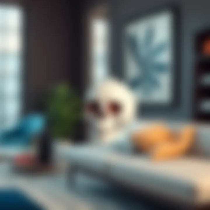 Skull Air Freshener in Contemporary Decor Skull air freshener placed in a modern interior setting.