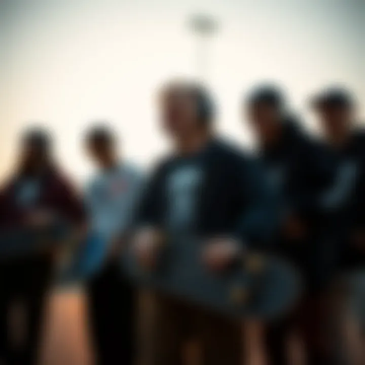 Group of skateboarders enjoying music with Skullcandy Icons on.