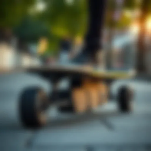 Detailed view of the Spadger electric skateboard's design
