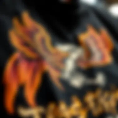 Intricate Detailing in Graphic Design Close-up of unique print on a graphic tee