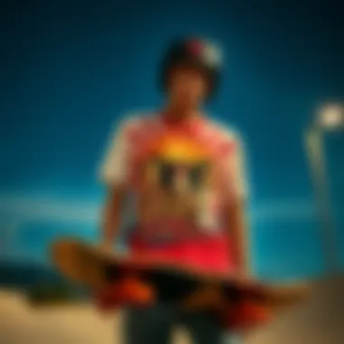 The Art of Skateboard Graphics Vibrant graphic tee showcasing skateboard art