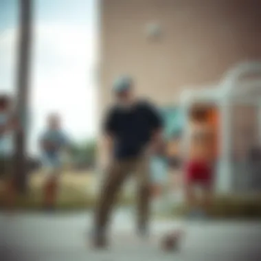 Stylish outdoor setting featuring tan-through apparel