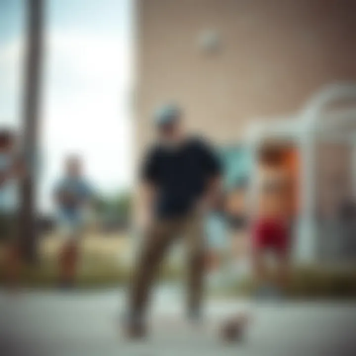 Stylish outdoor setting featuring tan-through apparel