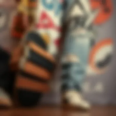 Curated Look: Styling Taper Ripped Jeans Creative arrangement of taper ripped jeans with accessories reflecting skate style