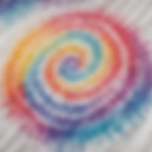 Artistic representation of white tie dye patterns on fabric.