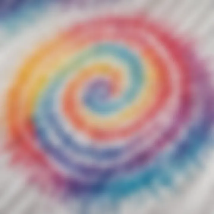 Artistic representation of white tie dye patterns on fabric.