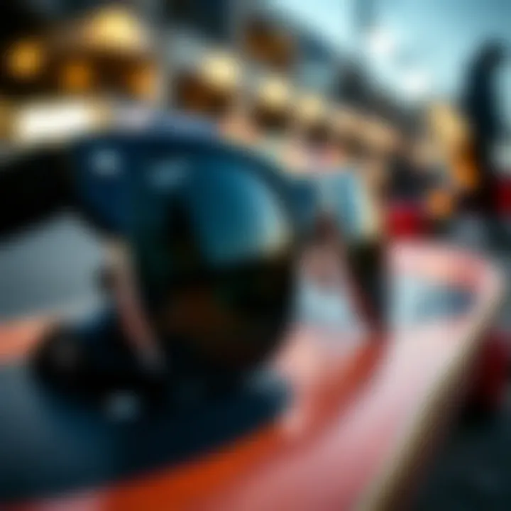 Detailing the Design of All Black Ray-Bans Close-up of all black Ray-Bans resting on a skateboard