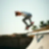 A skateboarder defying gravity mid-trick, embodying the spirit of rebellion.