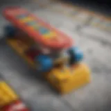 Close-up of Lego Skateboard set detailing