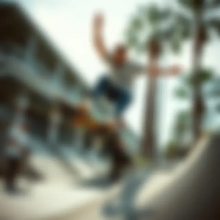 High Lift Technique in Skateboarding Skater showcasing high lift technique