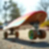 A colorful skateboard designed for young children