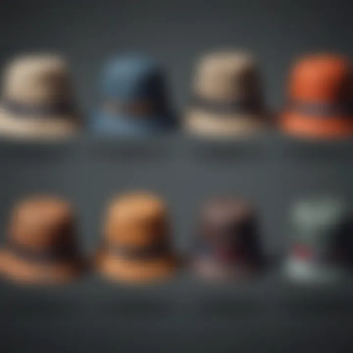 A historical timeline graphic illustrating the evolution of the bucket hat through the decades