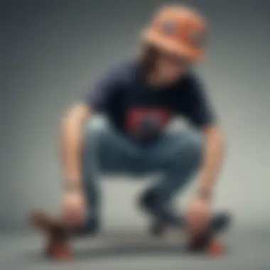 A skateboarder wearing a bucket hat, embodying the spirit of youth culture and freedom