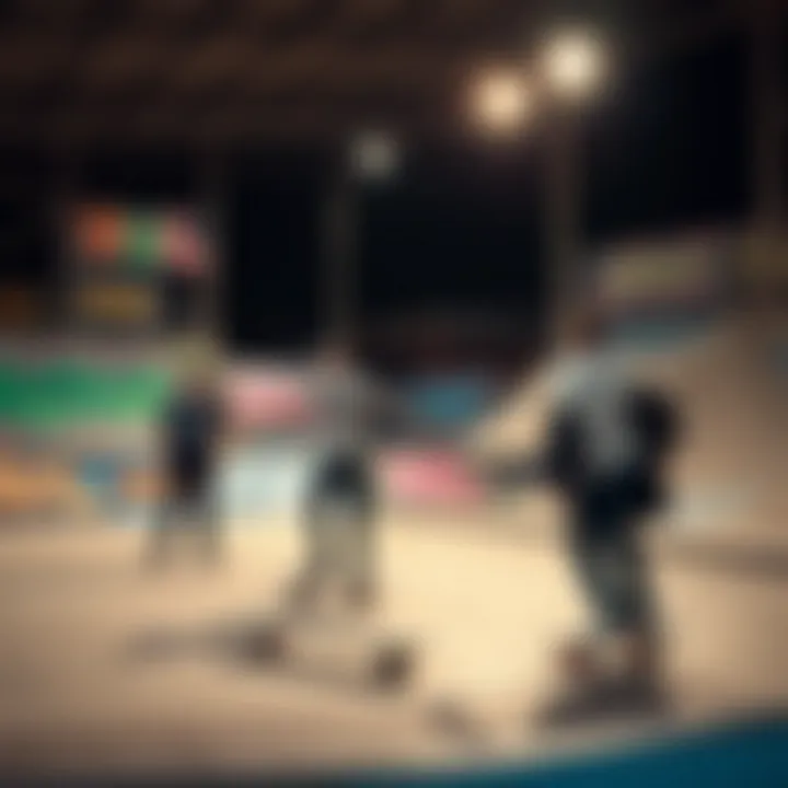 Creative Skatepark Culture A vibrant skatepark filled with creative graffiti and skateboarders