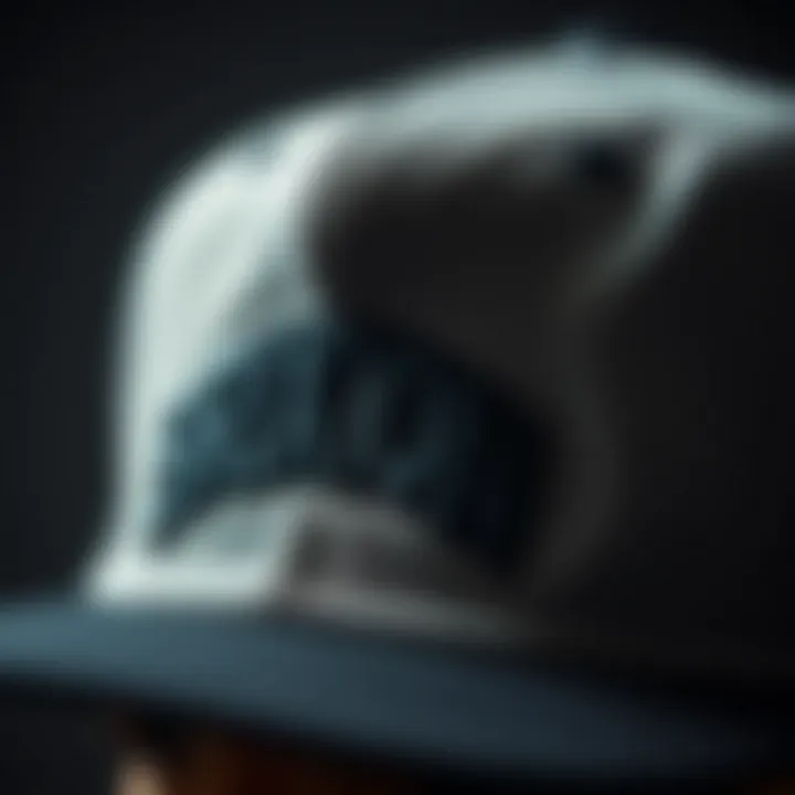 Close-up of the Brixton snap cap showcasing its unique design and texture